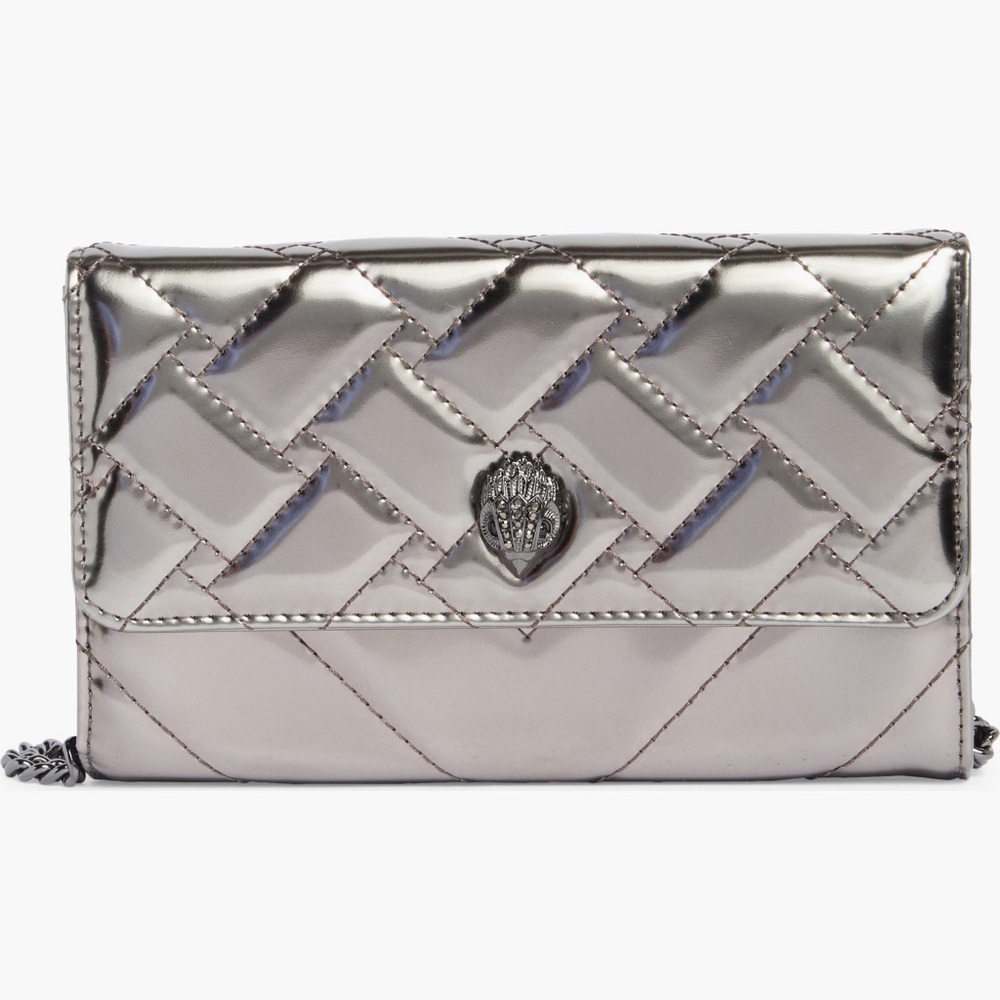 Kurt Geiger Silver Quilted Wallet Chain